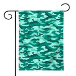 Teal Camouflage Print House Flag