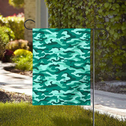 Teal Camouflage Print House Flag