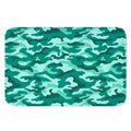 Teal Camouflage Print Indoor Door Mat