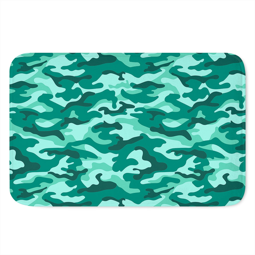 Teal Camouflage Print Indoor Door Mat