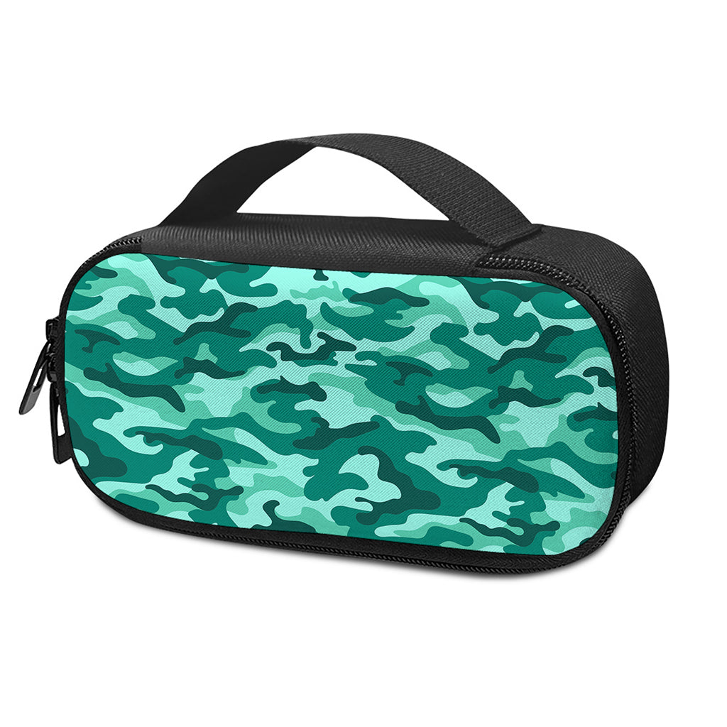 Teal Camouflage Print Insulin Cooler Travel Case