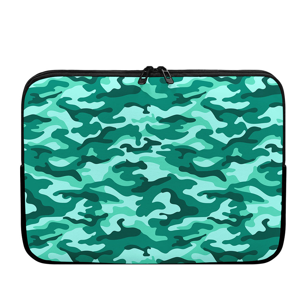 Teal Camouflage Print Laptop Sleeve