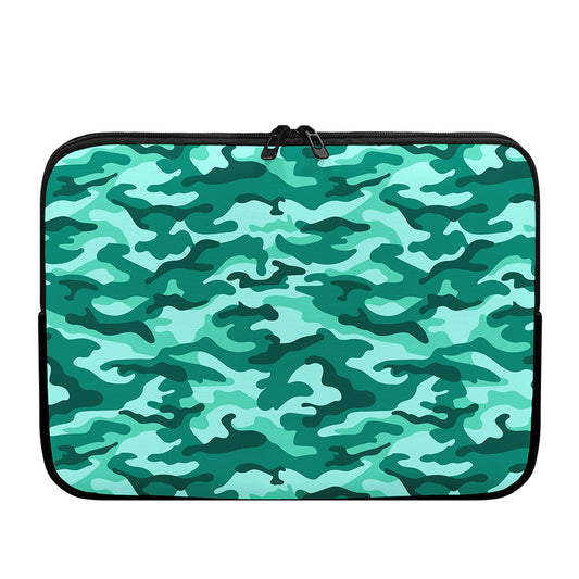 Teal Camouflage Print Laptop Sleeve