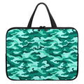 Teal Camouflage Print Laptop Sleeve With Handle