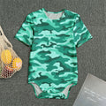 Teal Camouflage Print Men's Bodysuit