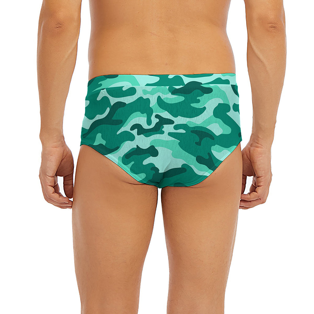 Teal Camouflage Print Men's Briefs