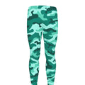 Teal Camouflage Print Men's Leggings