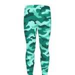 Teal Camouflage Print Men's leggings
