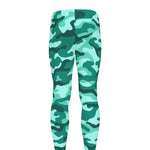 Teal Camouflage Print Men's leggings