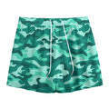 Teal Camouflage Print Mesh Shorts