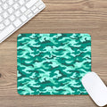 Teal Camouflage Print Mouse Pad