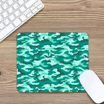 Teal Camouflage Print Mouse Pad
