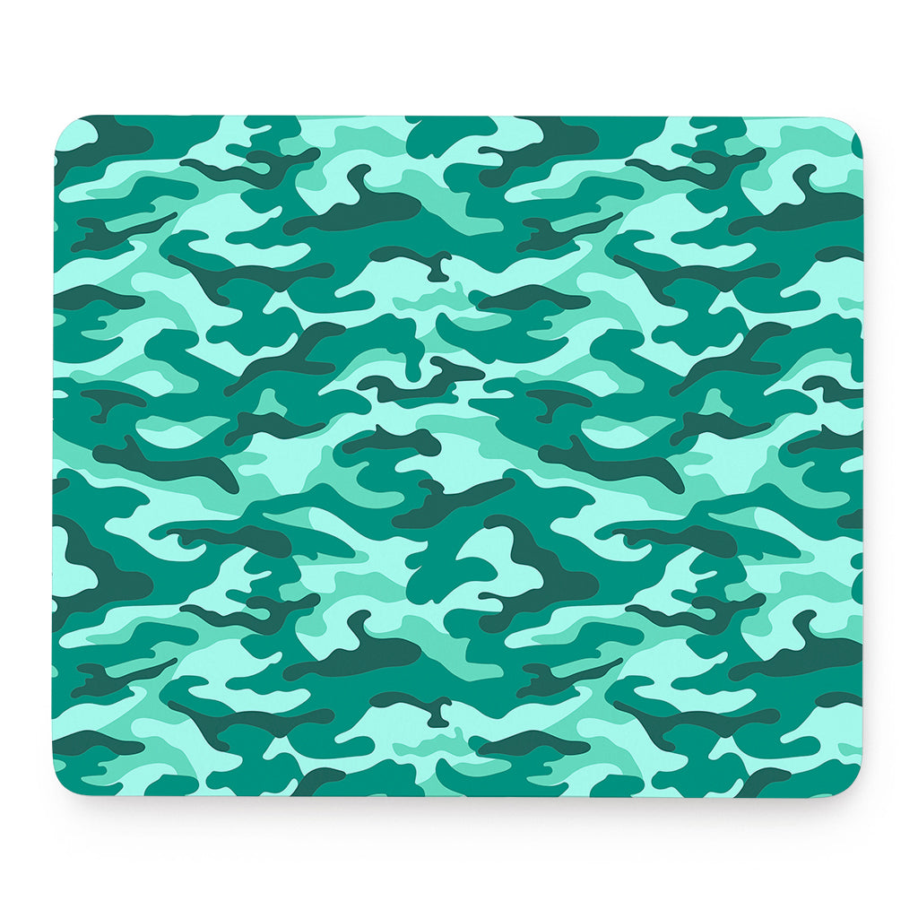 Teal Camouflage Print Mouse Pad