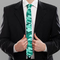 Teal Camouflage Print Necktie