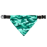 Teal Camouflage Print Over The Collar Dog Bandana