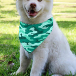 Teal Camouflage Print Over The Collar Dog Bandana
