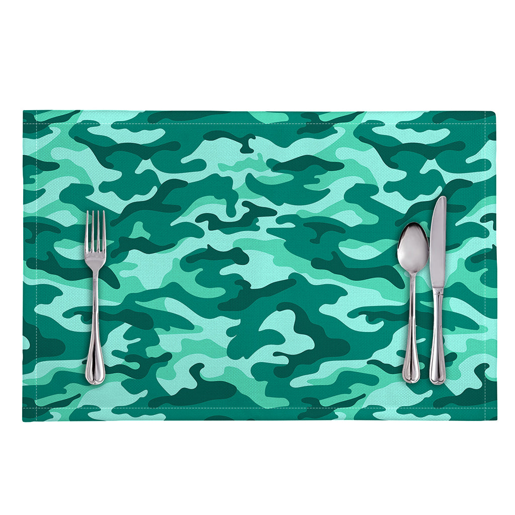 Teal Camouflage Print Placemat