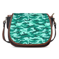 Teal Camouflage Print Saddle Bag