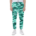 Teal Camouflage Print Joggers