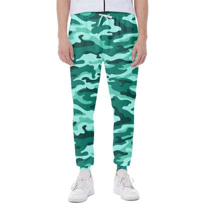 Teal Camouflage Print Scuba Joggers