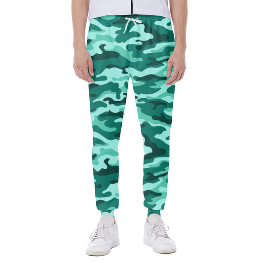 Teal Camouflage Print Scuba Joggers