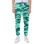 Teal Camouflage Print Scuba Joggers