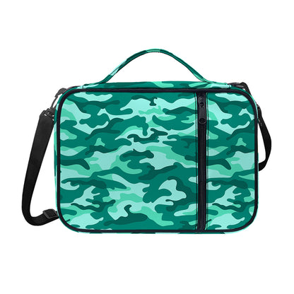 Teal Camouflage Print Shoulder Strap Bible Bag