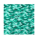 Teal Camouflage Print Silk Bandana