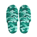 Teal Camouflage Print Slippers