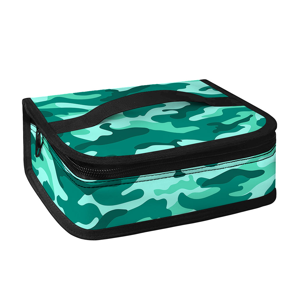 Teal Camouflage Print Small Lunch Bag