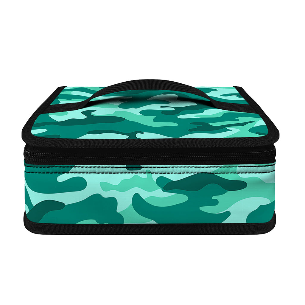 Teal Camouflage Print Small Lunch Bag