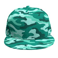 Teal Camouflage Print Snapback Cap