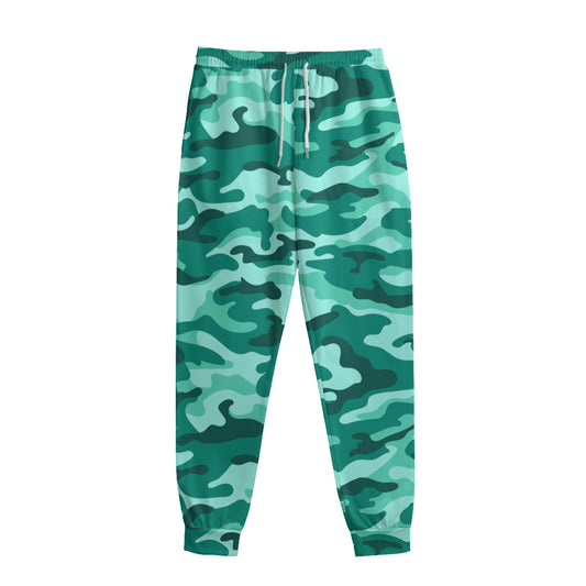 Teal Camouflage Print Sweatpants