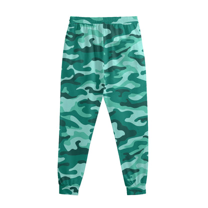 Teal Camouflage Print Sweatpants