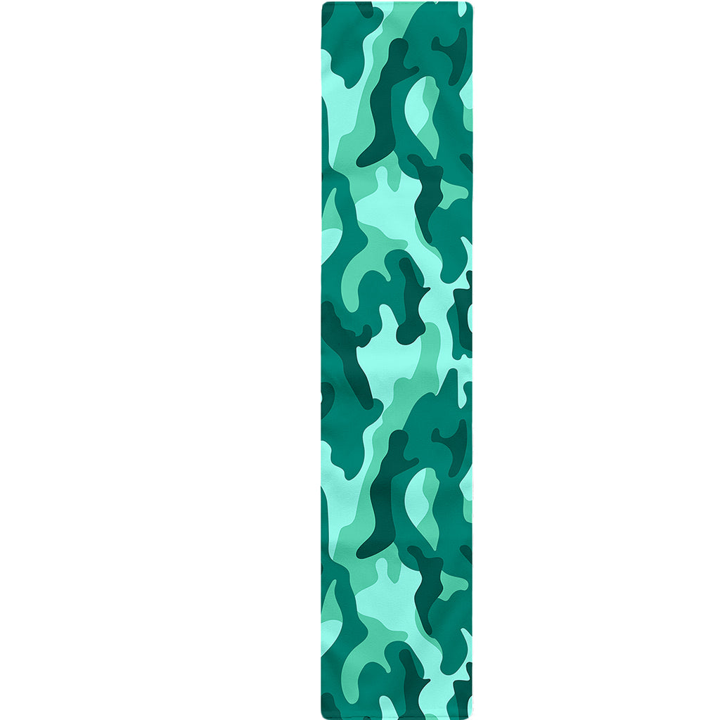 Teal Camouflage Print Table Runner