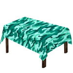 Teal Camouflage Print Tablecloth