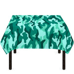 Teal Camouflage Print Tablecloth