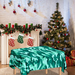 Teal Camouflage Print Tablecloth