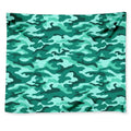 Teal Camouflage Print Tapestry