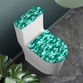 Teal Camouflage Print Toilet Lid And Tank Cover Set