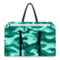 Teal Camouflage Print Utility Tote Bag