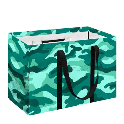 Teal Camouflage Print Utility Tote Bag