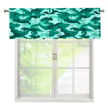 Teal Camouflage Print Window Valance