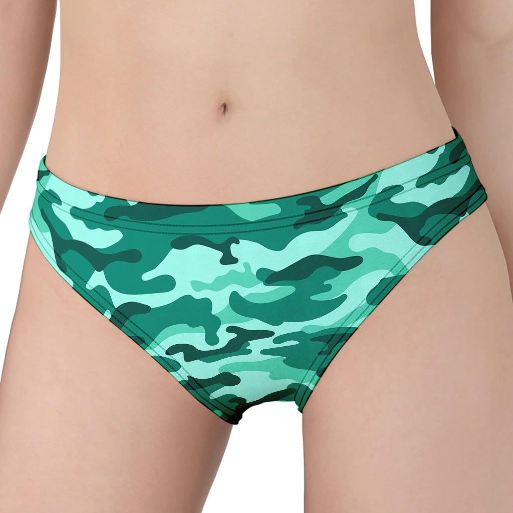 Teal Camouflage Print Women's Panties