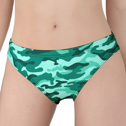 Teal Camouflage Print Women's Panties