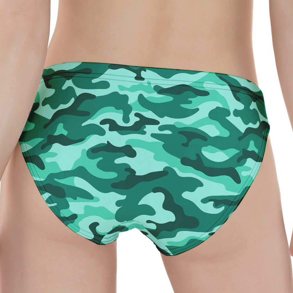 Teal Camouflage Print Women's Panties