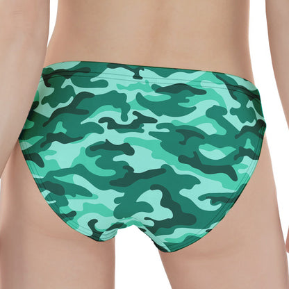 Teal Camouflage Print Women's Panties