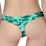 Teal Camouflage Print Women's Thong