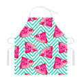 Teal Chevron Watermelon Pattern Print Adjustable Apron