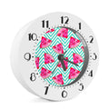 Teal Chevron Watermelon Pattern Print Alarm Clock